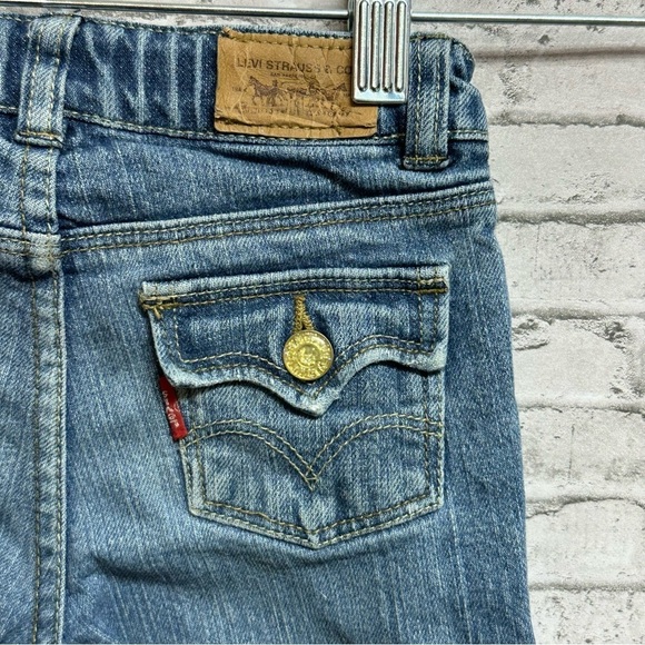 Levi's Other - Levi's Jeans Flare Fit Kids 4 Regular Jeans Sparkle Buttons Flap Pockets